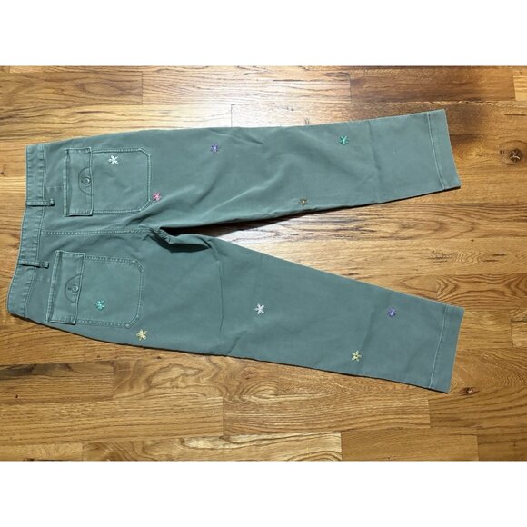 Anthropologie Embroidered Flowers Boyfriend Utility Pants Size 27 - Picture 8 of 10